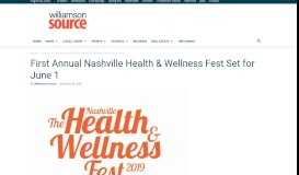 
							         First Annual Nashville Health & Wellness Fest Set for June 1 ...								  
							    
