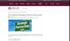 
							         First AXELOS Strategic Partners Announced								  
							    