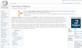 
							         First Bank of Nigeria - Wikipedia								  
							    