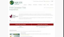 
							         First Canadian Title Insurance | Equity Credit Union								  
							    