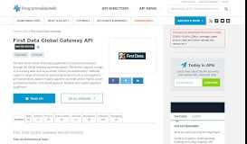 
							         First Data Global Gateway API | ProgrammableWeb								  
							    