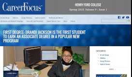 
							         First Degree: Brandi Jackson is the first student to earn an associate ...								  
							    