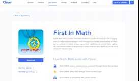 
							         First In Math - Clever application gallery | Clever								  
							    