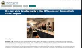 
							         First Lady Visits Berkeley County to Kick-Off Expansion of ...								  
							    