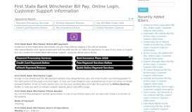 
							         First State Bank Winchester Bill Pay, Online Login, Customer ...								  
							    