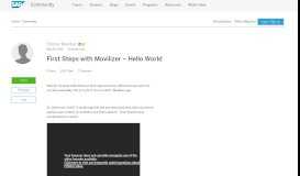
							         First Steps with Movilizer – Hello World | SAP Blogs								  
							    
