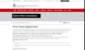 
							         First Time Applicants | Admissions Section - UWI, Mona - The ...								  
							    