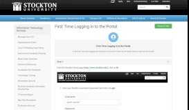 
							         First Time Logging in to the Portal - Information ... - Stockton University								  
							    