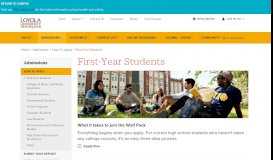 
							         First Year Applicants - Admissions - Loyola University New Orleans								  
							    