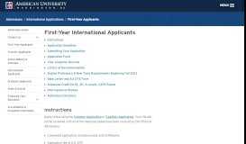 
							         First Year Applicants, Undergraduate Admissions, American University ...								  
							    