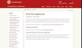 
							         First-Year Applicants | Undergraduate Admissions - Cornell Admissions								  
							    