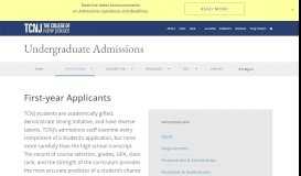 
							         First-year Applicants | Undergraduate Admissions - TCNJ Admissions								  
							    