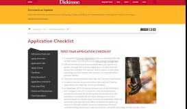 
							         First-Year Application Checklist | Application ... - Dickinson College								  
							    