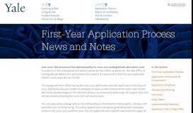 
							         First-Year Application Process News and Notes | Yale College ...								  
							    