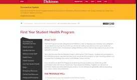 
							         First Year Student Health Program - Dickinson College								  
							    