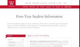 
							         First-Year Students | Wells College								  
							    