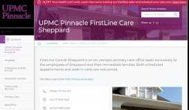 
							         FirstLine Care Sheppard WABCO | Find a Location | UPMC Pinnacle								  
							    