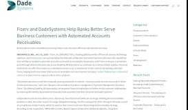 
							         Fiserv and DadeSystems Help Banks Better Serve Business ...								  
							    