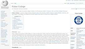 
							         Fisher College - Wikipedia								  
							    