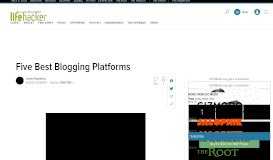 
							         Five Best Blogging Platforms - Lifehacker								  
							    