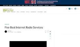 
							         Five Best Internet Radio Services - Lifehacker								  
							    