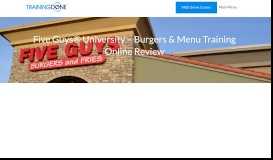 
							         Five Guys University - Burgers & Menu Training Online								  
							    