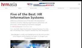 
							         Five of the Best: HR Information Systems | HRM Asia : HRM Asia								  
							    