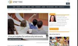 
							         Five principles for university intranets - Step Two								  
							    