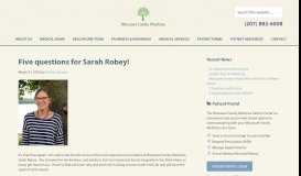 
							         Five questions for Sarah Robey! - Wiscasset Family Medicine								  
							    