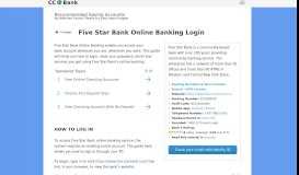 
							         Five Star Bank Online Banking Login - CC Bank								  
							    