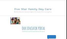 
							         Five Star Family Day Care Registered Educator Portal								  
							    