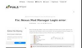 
							         Fix: Nexus Mod Manager Login error - Appuals.com								  
							    
