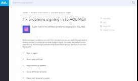 
							         Fix problems signing in to AOL Mail - AOL Help								  
							    