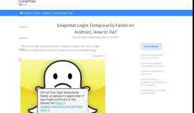 
							         Fix Snapchat Login Temporarily Failed on Android - FonePaw								  
							    