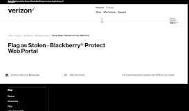 
							         Flag as Stolen - Blackberry Protect Web Portal | Verizon Wireless								  
							    