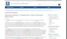
							         Flagship Initiative, Collaboration: Open Innovation Web Portal | U.S. ...								  
							    
