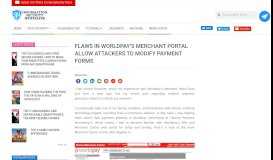 
							         Flaws in Worldpay's Merchant Portal Allow Attackers to Modify ...								  
							    