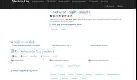 
							         Fleetwise login Results For Websites Listing - SiteLinks.Info								  
							    