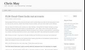 
							         FLIR Cloud Client locks out accounts | Chris May								  
							    