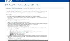 
							         FLIR Cloud Client Software: Setup for PC or Mac - Lorex ...								  
							    