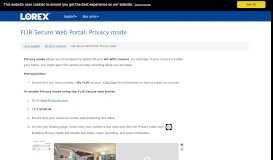 
							         FLIR Secure Web Portal: Privacy mode - Lorex Support - Article Display								  
							    
