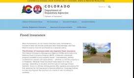 
							         Flood Insurance | Department of Regulatory Agencies - Colorado.gov								  
							    
