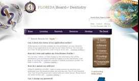 
							         Florida Board of Dentistry » Search Results » login- Licensing ...								  
							    
