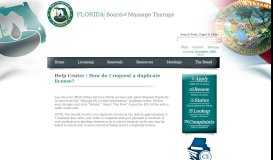 
							         Florida Board of Massage Therapy » How do I request a duplicate ...								  
							    