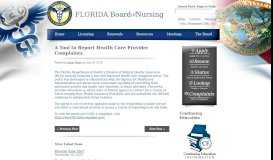 
							         Florida Board of Nursing » A Tool to Report Health Care Provider ...								  
							    