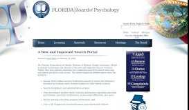
							         Florida Board of Psychology » A New and Improved Search Portal								  
							    