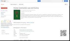 
							         Florida Construction Law and Practice								  
							    