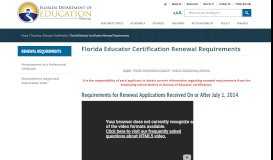 
							         Florida Educator Certification Renewal Requirements								  
							    