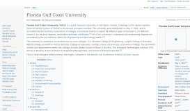 
							         Florida Gulf Coast University - Wikipedia								  
							    