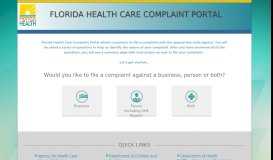 
							         Florida Health Care Complaint Portal								  
							    
